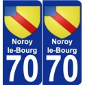 70 Noroy-le-Bourg escudo de armas de la etiqueta engomada de la placa de pegatinas de la ciudad