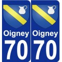 70 Oigney escudo de armas de la etiqueta engomada de la placa de pegatinas de la ciudad