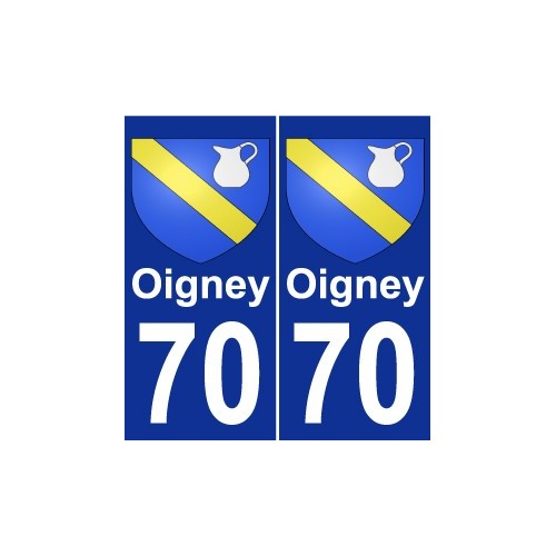 70 Oigney blason autocollant plaque stickers ville