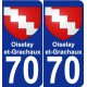 70 Oiselay-et-Grachaux wappen aufkleber typenschild aufkleber stadt