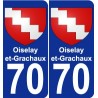 70 Oiselay-et-Grachaux coat of arms sticker plate stickers city