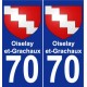 70 Oiselay-et-Grachaux stemma adesivo piastra adesivi città