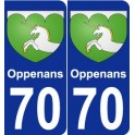 70 Oppenans escudo de armas de la etiqueta engomada de la placa de pegatinas de la ciudad