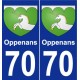 70 Oppenans stemma adesivo piastra adesivi città