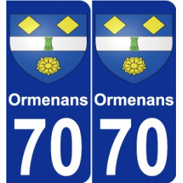 70 Ormenans escudo de armas de la etiqueta engomada de la placa de pegatinas de la ciudad