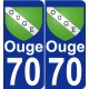 70 Ouge coat of arms sticker plate stickers city