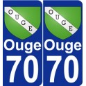 70 Ouge escudo de armas de la etiqueta engomada de la placa de pegatinas de la ciudad