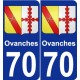 70 Ovanches stemma adesivo piastra adesivi città