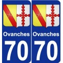 70 Ovanches blason autocollant plaque stickers ville