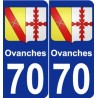 70 Ovanches blason autocollant plaque stickers ville