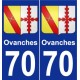 70 Ovanches coat of arms sticker plate stickers city