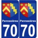 70 Pennesières blason autocollant plaque stickers ville