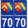 70 Pennesières wappen aufkleber typenschild aufkleber stadt
