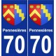 70 Pennesières blason autocollant plaque stickers ville