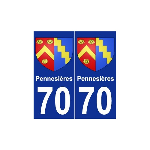 70 Pennesières coat of arms sticker plate stickers city