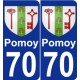 70 Pomoy blason autocollant plaque stickers ville