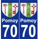70 Pomoy blason autocollant plaque stickers ville