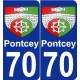 70 Pontcey wappen aufkleber typenschild aufkleber stadt