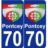 70 Pontcey coat of arms sticker plate stickers city