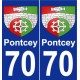 70 Pontcey escudo de armas de la etiqueta engomada de la placa de pegatinas de la ciudad