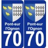 70 Pont-sur-l'Ognon coat of arms sticker plate stickers city