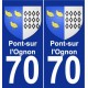 70 Pont-sur-l'Ognon blason autocollant plaque stickers ville