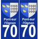 70 Pont-sur-l'Ognon coat of arms sticker plate stickers city