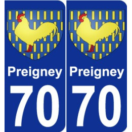 70 Preigney coat of arms sticker plate stickers city
