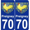 70 Preigney blason autocollant plaque stickers ville