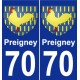 70 Preigney coat of arms sticker plate stickers city
