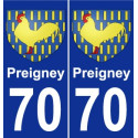 70 Preigney stemma adesivo piastra adesivi città