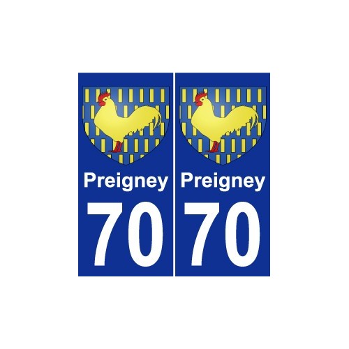 70 Preigney blason autocollant plaque stickers ville