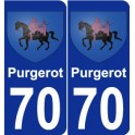 70 Purgerot escudo de armas de la etiqueta engomada de la placa de pegatinas de la ciudad