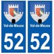52 Val-de-Meuse blason autocollant plaque stickers ville