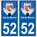 52 Val-de-Meuse blason autocollant plaque stickers ville