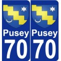 70 Pusey blason autocollant plaque stickers ville