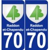 70 Raddon-et-Chapendu coat of arms sticker plate stickers city