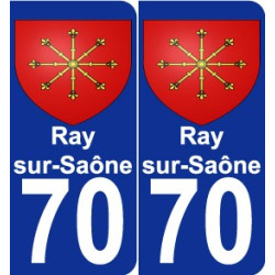 70 Ray-sur-Saône escudo de armas de la etiqueta engomada de la placa de pegatinas de la ciudad