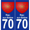 70 Ray-sur-Saône escudo de armas de la etiqueta engomada de la placa de pegatinas de la ciudad