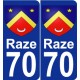 70 Raze coat of arms sticker plate stickers city