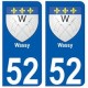 52 Wassy blason autocollant plaque stickers ville