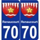 70 Renaucourt blason autocollant plaque stickers ville