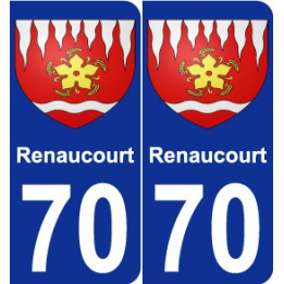 70 Renaucourt escudo de armas de la etiqueta engomada de la placa de pegatinas de la ciudad