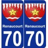 70 Renaucourt coat of arms sticker plate stickers city