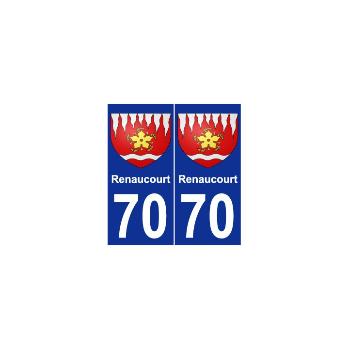 70 Renaucourt escudo de armas de la etiqueta engomada de la placa de pegatinas de la ciudad