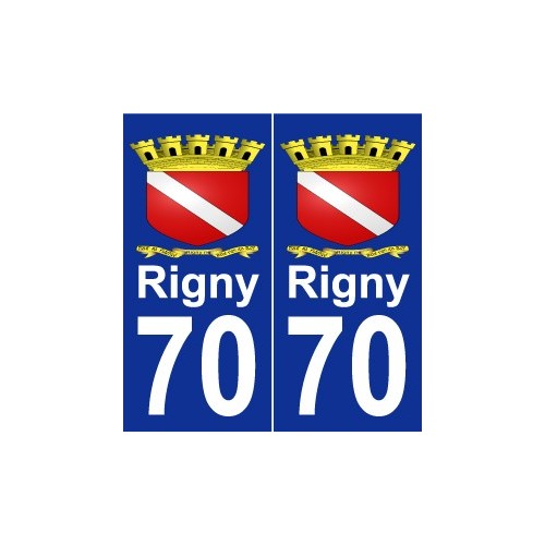 70 Rigny blason autocollant plaque stickers ville