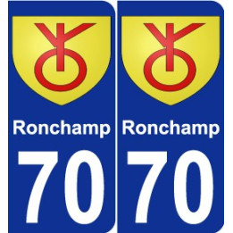 70 Ronchamp coat of arms sticker plate stickers city