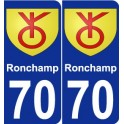 70 Ronchamp blason autocollant plaque stickers ville