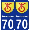 70 Ronchamp blason autocollant plaque stickers ville