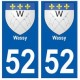 52 Wassy blason autocollant plaque stickers ville